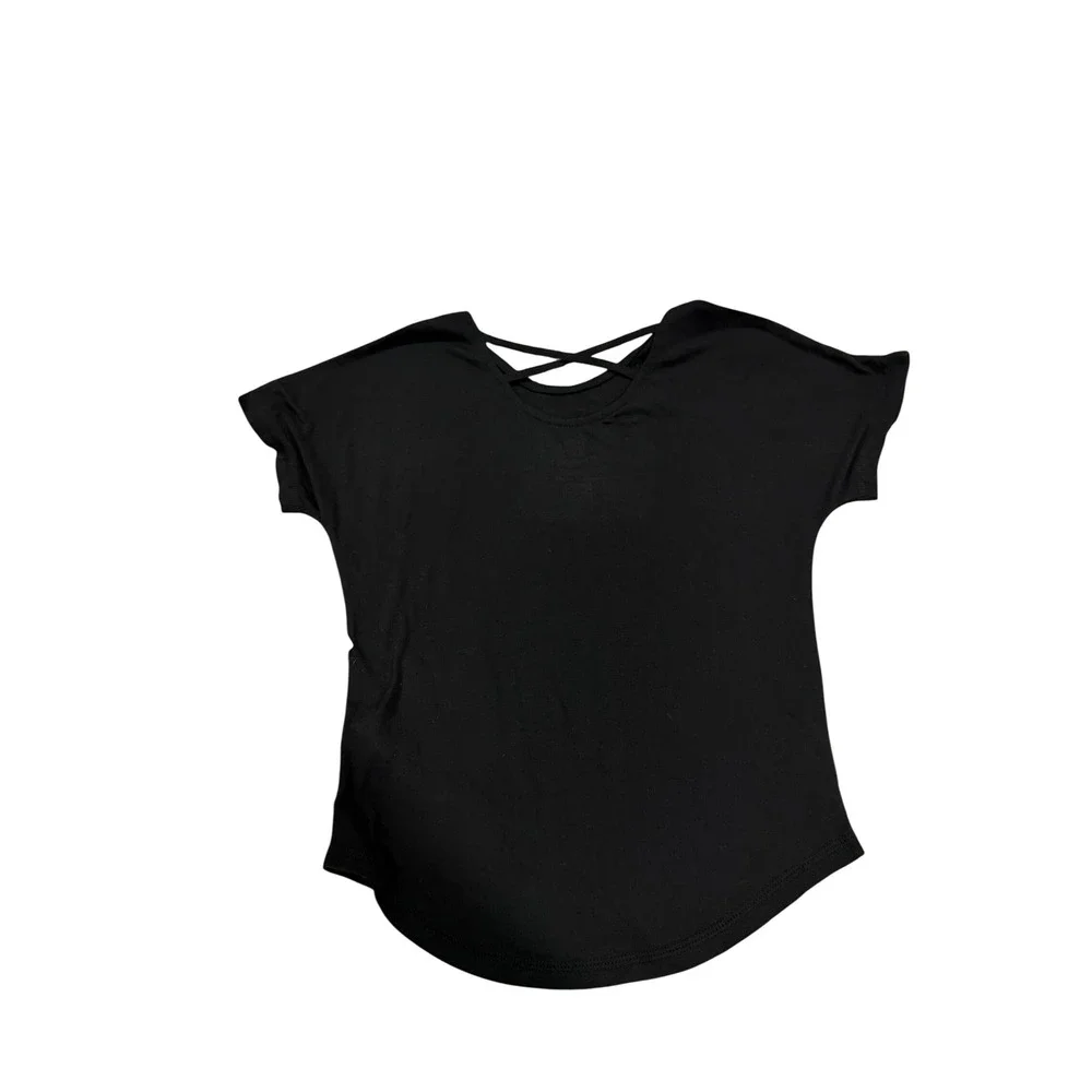 Los Angeles Football Club Girls Youth Medium Black Cross Back‎ Fanatics T-Shirt